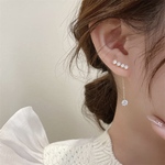 ◆タレント:もえあず様ご着用◆bijou ＆ chain long earrings  ビジューとチェーンのロングイヤリング揺れる韓国可愛いピアスウエディング