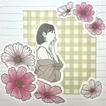  【コスモス】フラワー🌸フレークシール