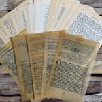 ヴィンテージ洋書の切り離し50枚（内5枚ろう引き）セット