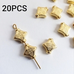 【9/8 販売】20個 菱形 花 CCBプラスチックビーズ ビーズ/ライトゴールド(taiB-315) アジアン 中華 チャイナ
