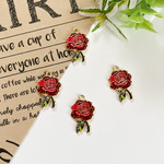 新商品【1892】エナメルチャーム　薔薇④　4個