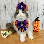 ハロウィン　お花カチューシャ＆チョーカー　パープル