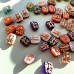 【6コセット】JIRI＊IVANA#czech beads#チェコビーズ masque 13✖️11㍉　mixassort/bronze