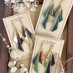 【受注制作枠】大人色トライアングルピアス/イヤリング/ノンホールピアス 【秋色カラー選択】  大人可愛い 大人色 カーキ ブラウン 茶色 緑 秋色 