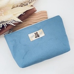 【カラー帆布が可愛い帆布ポーチ】　ポーチ　メイクポーチ　コスメポーチ　化粧ポーチ　帆布　ブルー　救急ポーチ　エチケットポーチ