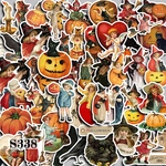 送料無料【S338コラージュ素材】海外シール　ハロウィン　レトロ　ヴィンテージ  ジャンクジャーナル　日記　おすそ分け　バレット