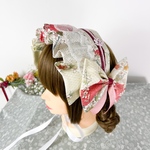 象牙×帯留 ボンネット風ヘッドドレス