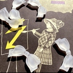 【2コセット】west germany vintage lucite ghost ribbon40✖️19㍉　リボンの幽霊