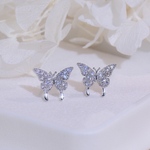 バタフライピアス／樹脂イヤリング／樹脂ピアス 小ぶり 高品質 蝶々 シルバー925