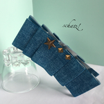 リボンのバナナクリップ デニム星