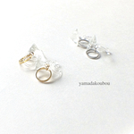 トライアングルとリングのイヤリング/ノンホールピアス