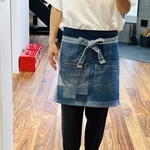 前掛け★男女兼用★デニムリメイク★カフェエプロン　キャンプ　アウトドアにも！　男前　アップサイクル　DIY