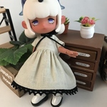 オビツ11服  フレンチカラー　ハーフリネンワンピース　
