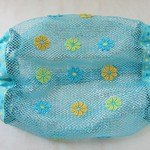 スヌードkirakiraメッシュ&花刺繍／ブルー(小型～大型犬）