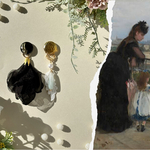  【片耳のみ2way】名画シリーズ ベルト・モリゾ「バルコニーの女と子ども」イヤリング・ピアス