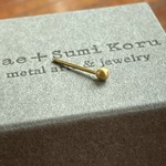 K24純金 マット加工・丸玉スタッドピアス◇ K24 Round Ball Stud（片耳分～）◇K24 釈迦玉ピアス