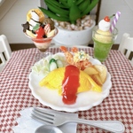 ミニチュア　フェイクフード　オムライス　パフェ　セット
