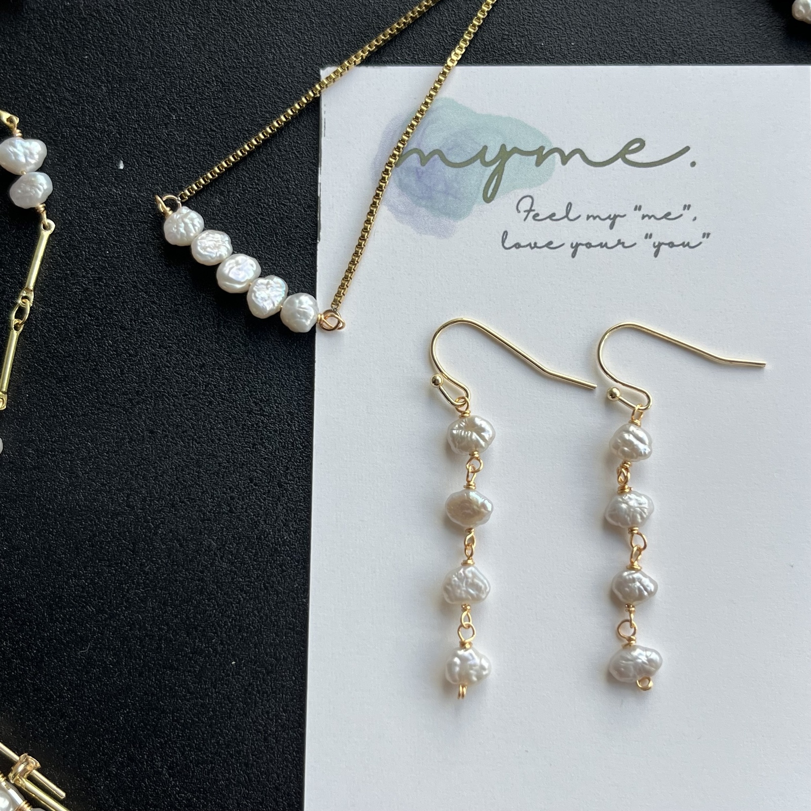 14kgf スモーキークォーツ ホワイトコッパー ピアス - myme-feelove 