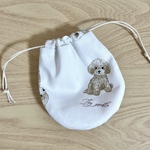 トイプードルのまるいミニ巾着ポーチ