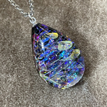 🌈ブラックキャッツアイ柄ダイクロペンダント🌈