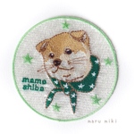 豆柴④刺繍ワッペン　大　