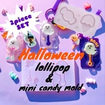 【2個セット】ハロウィンロリポップパッケージモールド＆ミニキャンディ/アイスクリームモールドセット