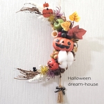 送料無料🎃三日月🌜️ハロウィンリース　玄関リース