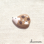 《再販》陶器風 カフェのマスターハリネズミさんブローチ