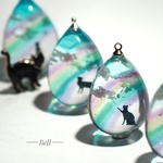 【再販】雲レジン 空 ネックレス トップ 【虹空×猫】