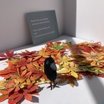 もみじ🍁　秋　カラス　贈り物　置物　模様替えに　紅葉シーズン