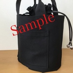 moekoro411さまご予約品※オリジナルアップリケ付き巾着型バッグ(黒)