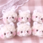 ふわふわベビうさぎちゃん 6枚 茶色目