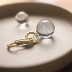Glass Brass Bless（size:M）Sphere / Smoky Quartz：波動玉®キーホルダー【現品一点もの・特別価格】