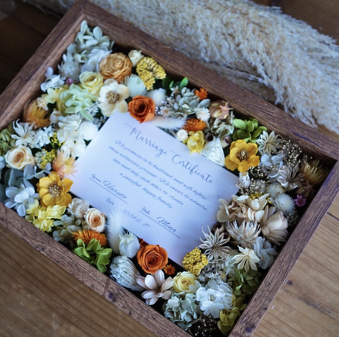 𓍯結婚証明書 ゲスト参加型 結婚式 ウェディング ドライフラワー