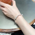 s925 シルバー　ねじり　パール付き　バングル　ブレスレット