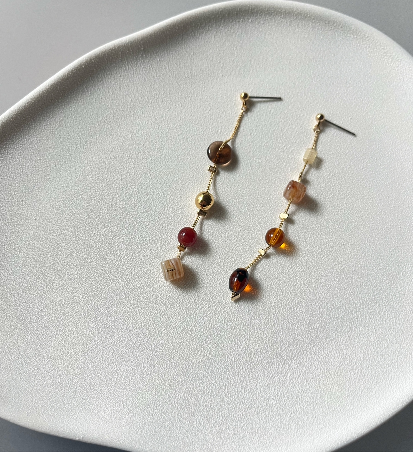チェコビーズ×ブラウン ピアス - ◾️OLA ACCESSORY | minne byGMO 