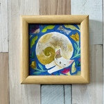 原画　「まるまるねこ- 茶白」
