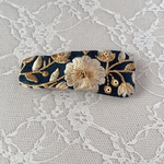 【パッチンピン】インド刺繍リボン🎀ネイビー