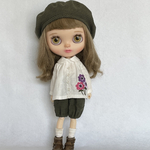 訳あり:blythe outfit アネモネ刺繍のお洋服セット
