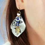 バンダナピアス♥︎白×青