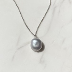13mm💫選べるネックレストップorネックレス　✨グレーパールネックレス/✨選べるチェーンシルバー/ゴールド/14kgf