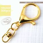 [15本]キーホルダー×イエローゴールド：【B品】ナスカン カニカン×回転カン キャラ 推し活×手作りグッズ 訳あり｟送料無料｠