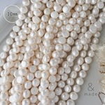 【10mm/1連】バロックパール-23330　約35cm　ホワイト　白　真珠　ビーズ