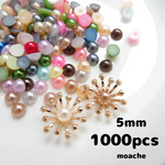 【半球パール5ミリ】約1000個・半円パール　花芯　つまみ細工に　5mm