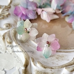 紫陽花ピアス-Healing hydrangea earrings-【癒し系カラー】