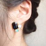 【送料無料】ディープな輝き✳︎シック×大人かわいい♡ビジュー ピアス