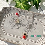 ハロウィン(スパイダー)アシンメトリー ピアス/イヤリング ✩サージカルステンレス