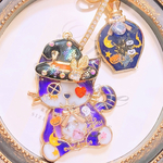 ハロウィン つぎはぎ猫 バッグチャーム キーホルダー 猫 ハロウィングッズ 誕生日プレゼント ギフト レジンアクセサリー おばけ ジルコニア ハート