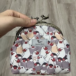 文鳥ぎゅうぎゅう布のがま口ポーチ