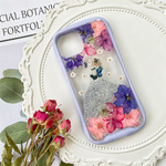 紫陽花、iFace風押し花スマホケース、全機種対応、ストラップホルダ一、iFace風、手帳型、iPhone15、iPhone15Pro、iPhone14、iPhone14Pro、iPhone13